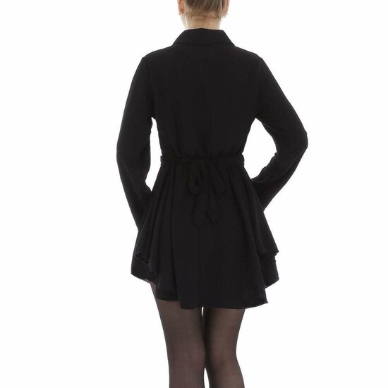 Korte zwarte jurk in chiffon