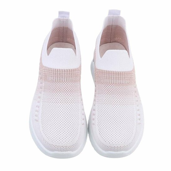 Sportieve lage rose textiel sneaker Lorena