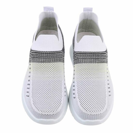 Sportieve lage zwart-witte textiel sneaker Lorena