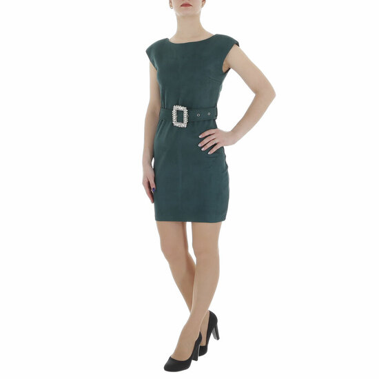 Trendy groene mouwloze bodycon jurk.