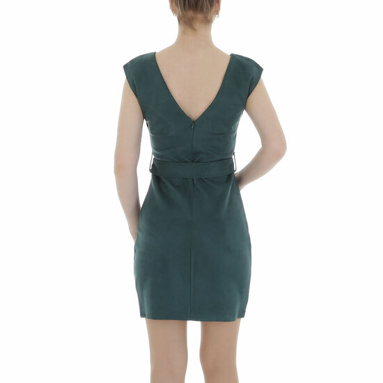 Trendy groene mouwloze bodycon jurk.