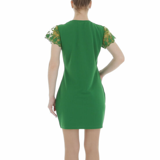 Trendy groene korte bodycon jurk.