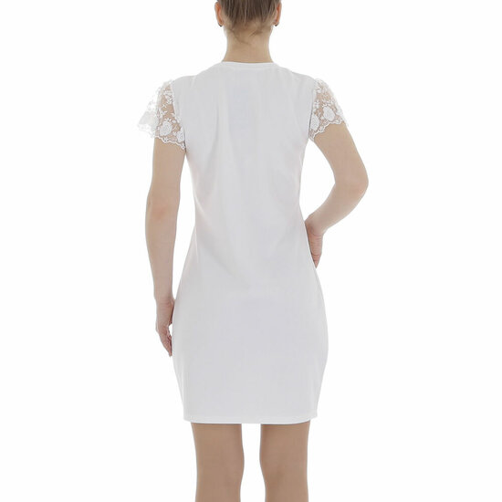 Trendy witte korte bodycon jurk.