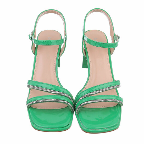 Groene hoge sandaal Babs