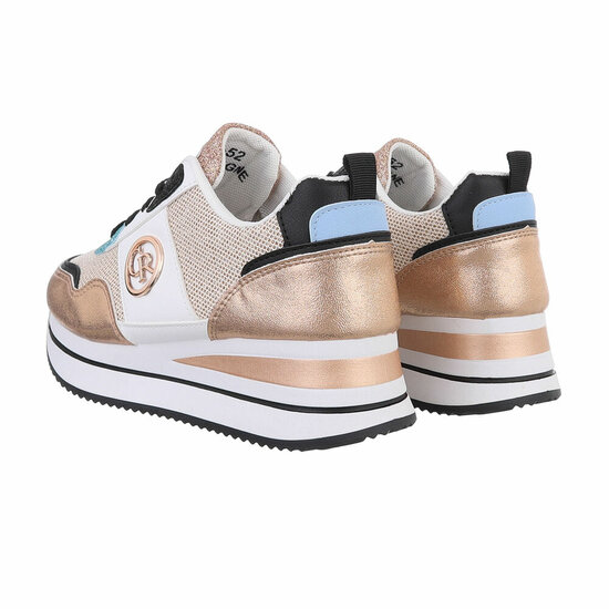 Champagne mixed lage sneaker Besma