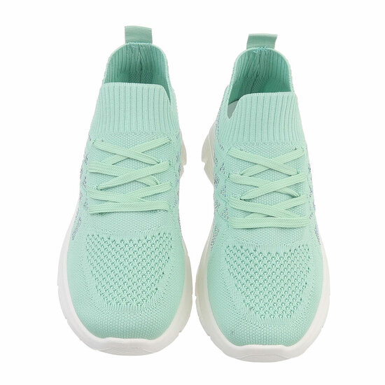 Groene lage textiel sneaker Beatrix