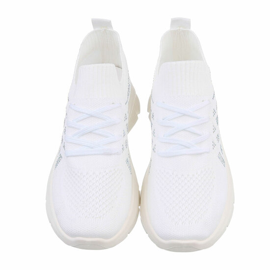 Witte lage textiel sneaker Beatrix