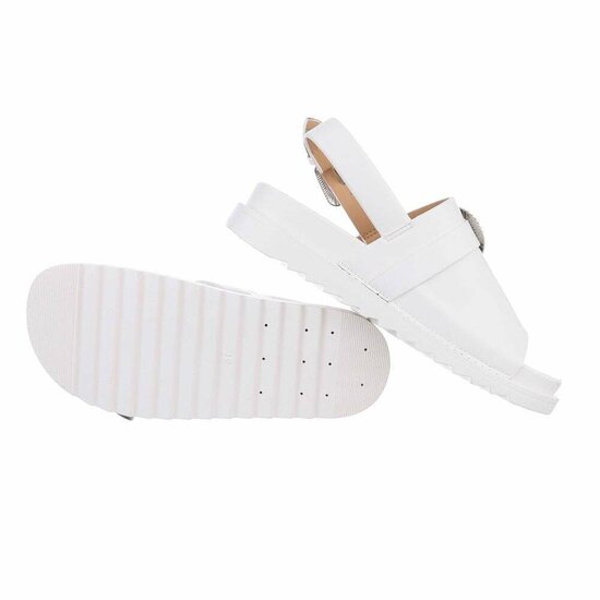 Witte sandaal met platform zool Kasy