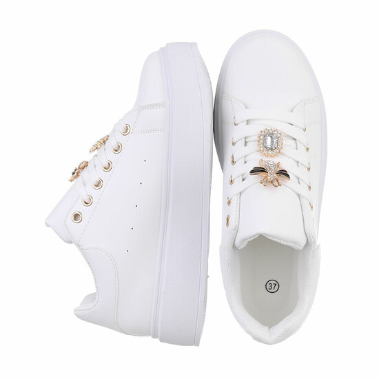 Witte lage sneaker Candice