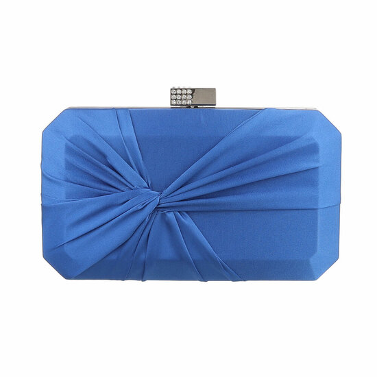 Blauwe clutchbag met satijn