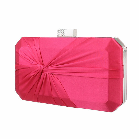 Fuchsia clutchbag met satijn