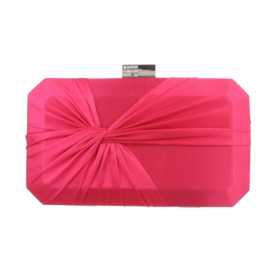 Fuchsia clutchbag met satijn