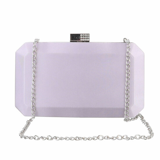 Lila clutchbag met satijn