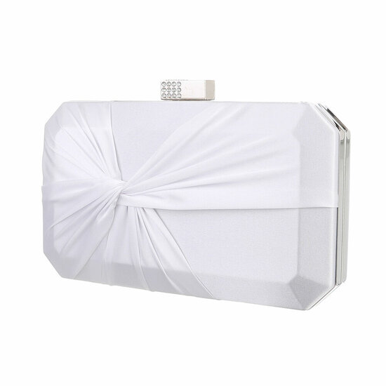 Witte clutchbag met satijn