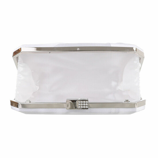 Witte clutchbag met satijn