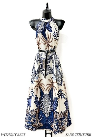 Mixed blauwe armloze maxi jurk  TEMPORARY SOLD OUT