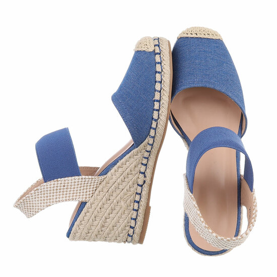 Blauwe hoge sandaal met sleehak Gaytrie