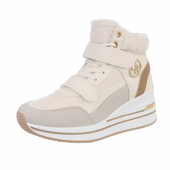 Beige hoge winter sneaker Lizza