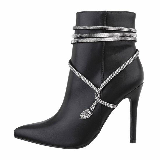 Zwart high heel enkellaarsje Alfina