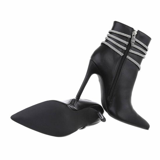 Zwart high heel enkellaarsje Alfina