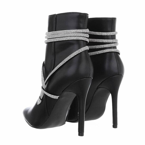 Zwart high heel enkellaarsje Alfina