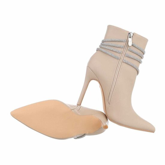 Beige high heel enkellaarsje Alfina  SOLD OUT