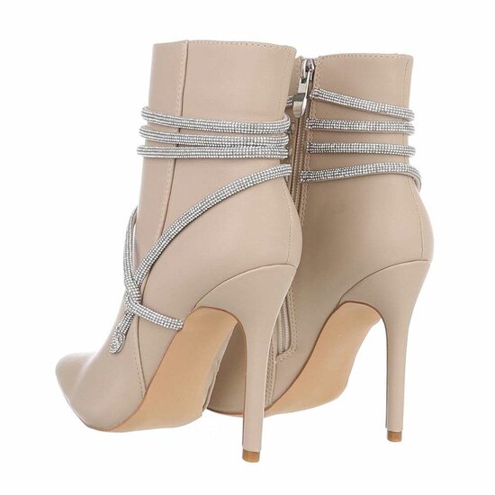 Beige high heel enkellaarsje Alfina  SOLD OUT