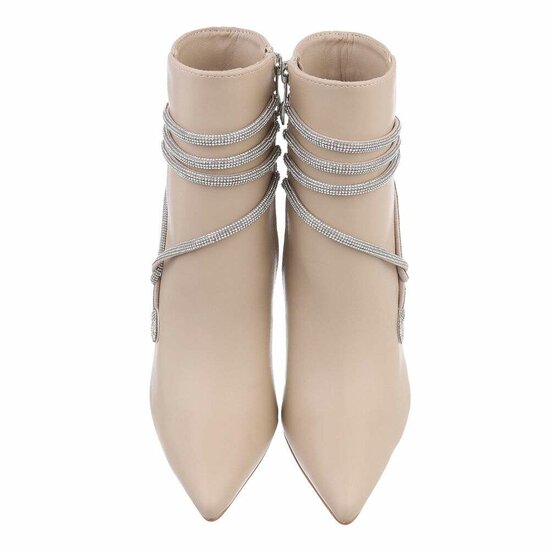 Beige high heel enkellaarsje Alfina  SOLD OUT