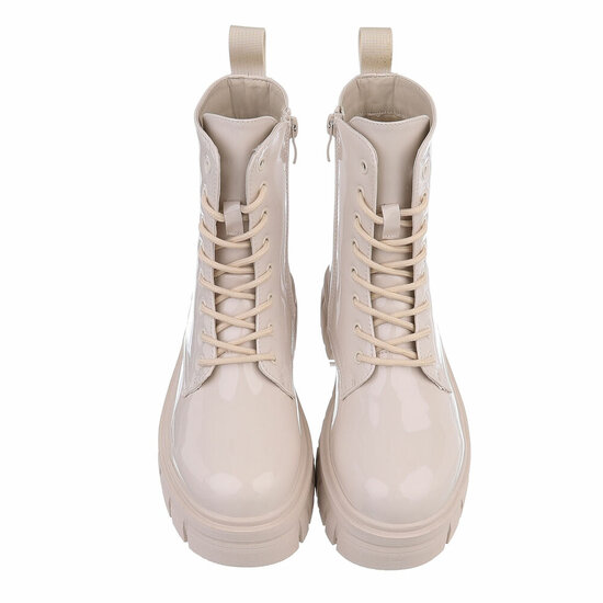 Beige lak boot Ceri