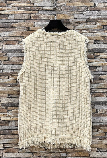 Beige mouwloze cardigan