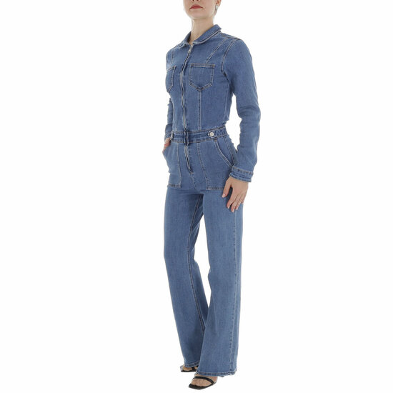 Modieuze blauwe jeans jumpsuit