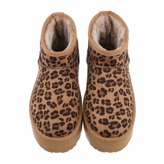 Leopardprinted korte daimen winterboot Amalina