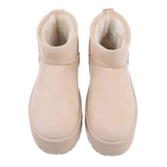 Beige korte daimen winterboot Amalina  