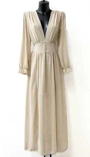 Stijlvolle beige maxi jurk