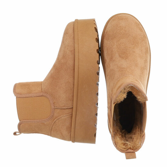 Camelkleurige daimen winterboot Marjon