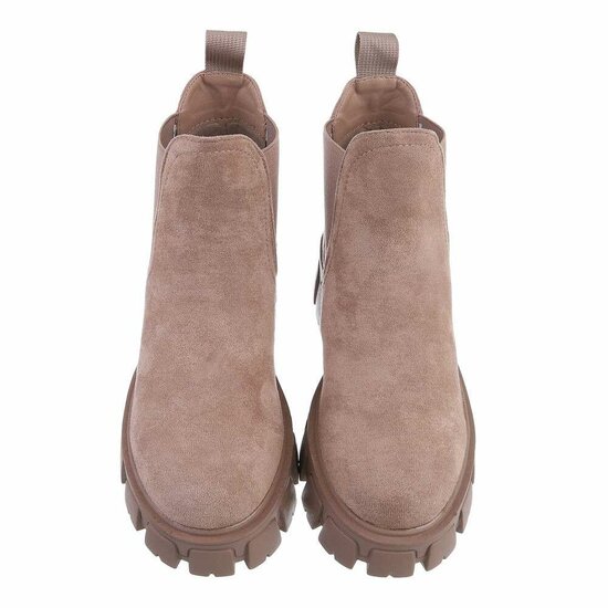 Korte nude kleurige suede Chelsea boot Marika