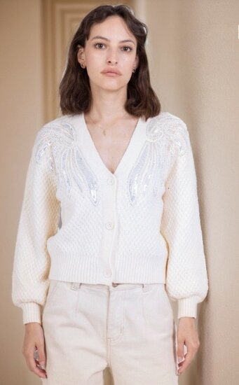 Fashion witte cardigan met vleugels