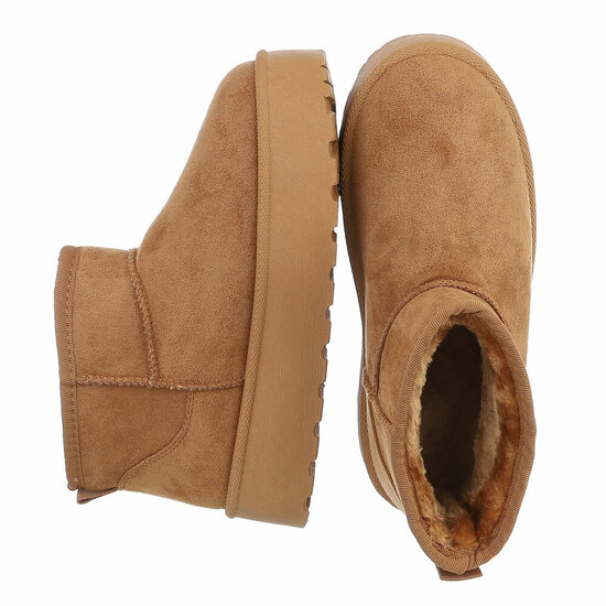 Camelkleurige daimen meisjes winterboot Vivie