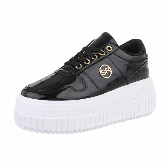 Zwarte lage lak sneaker Arlette