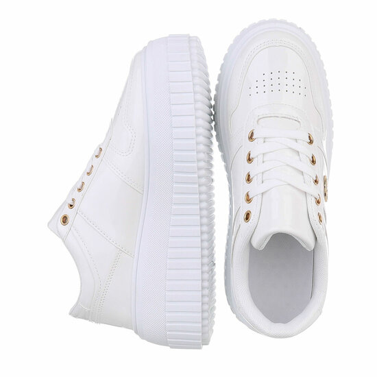 Witte lage lak sneaker Arlette