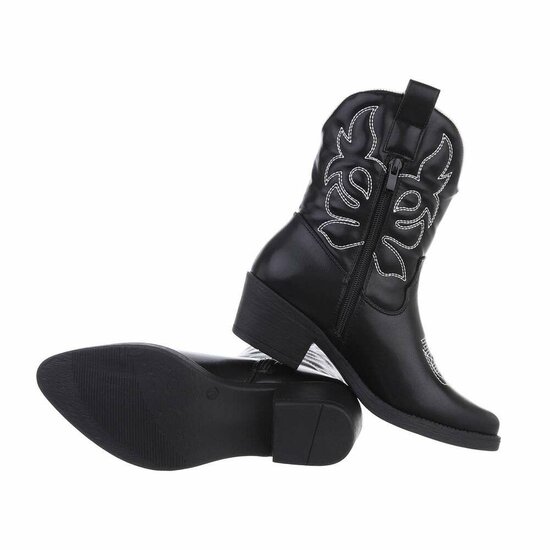 Zwarte biker-western boot Selinde.