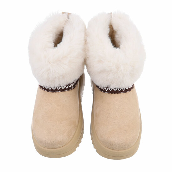 Beige korte daimen winterboot Phina