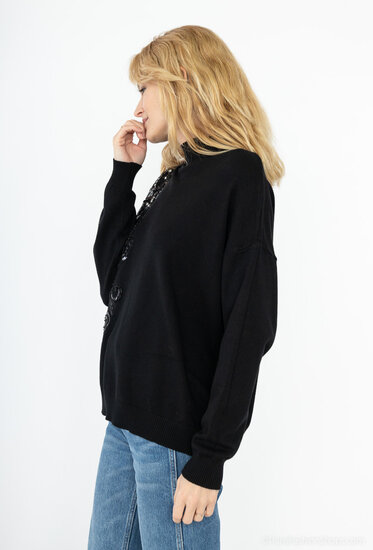 Prachtige zwarte oversized pullover in maille