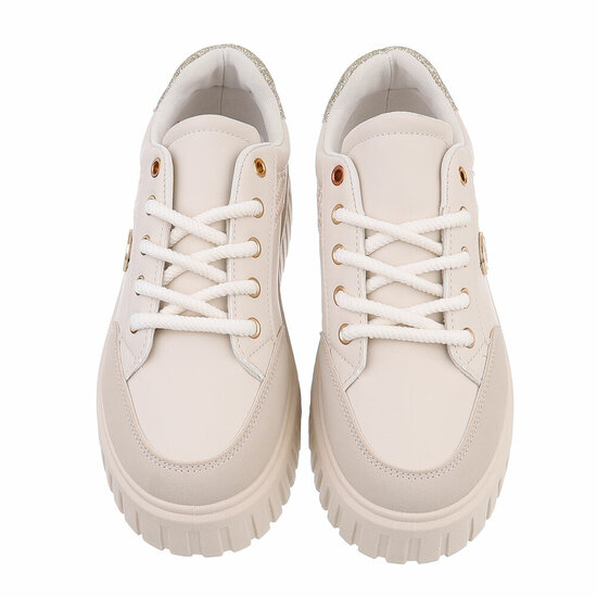 Beige lage sneaker Ashani