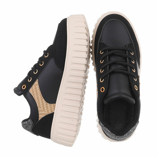 Zwarte lage sneaker Ashani