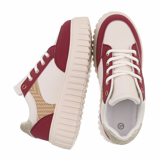 Bordeaux-kaki lage sneaker Ashani