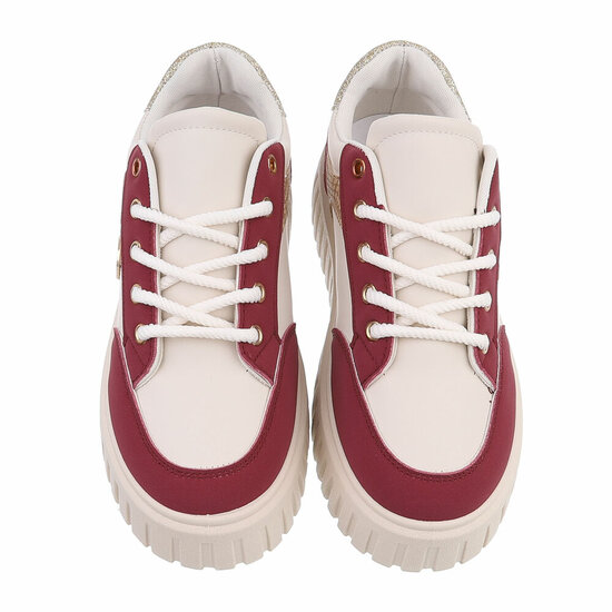 Bordeaux-kaki lage sneaker Ashani