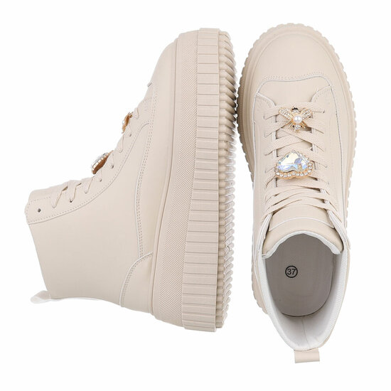 Beige hoge sneaker Sylvie