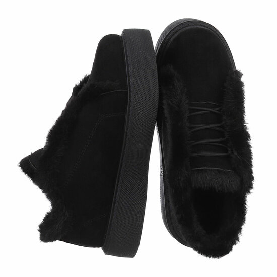 Zwarte lage daimen winter sneaker Reya