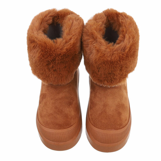 Camelkleurige daimen winterboot Roxanne